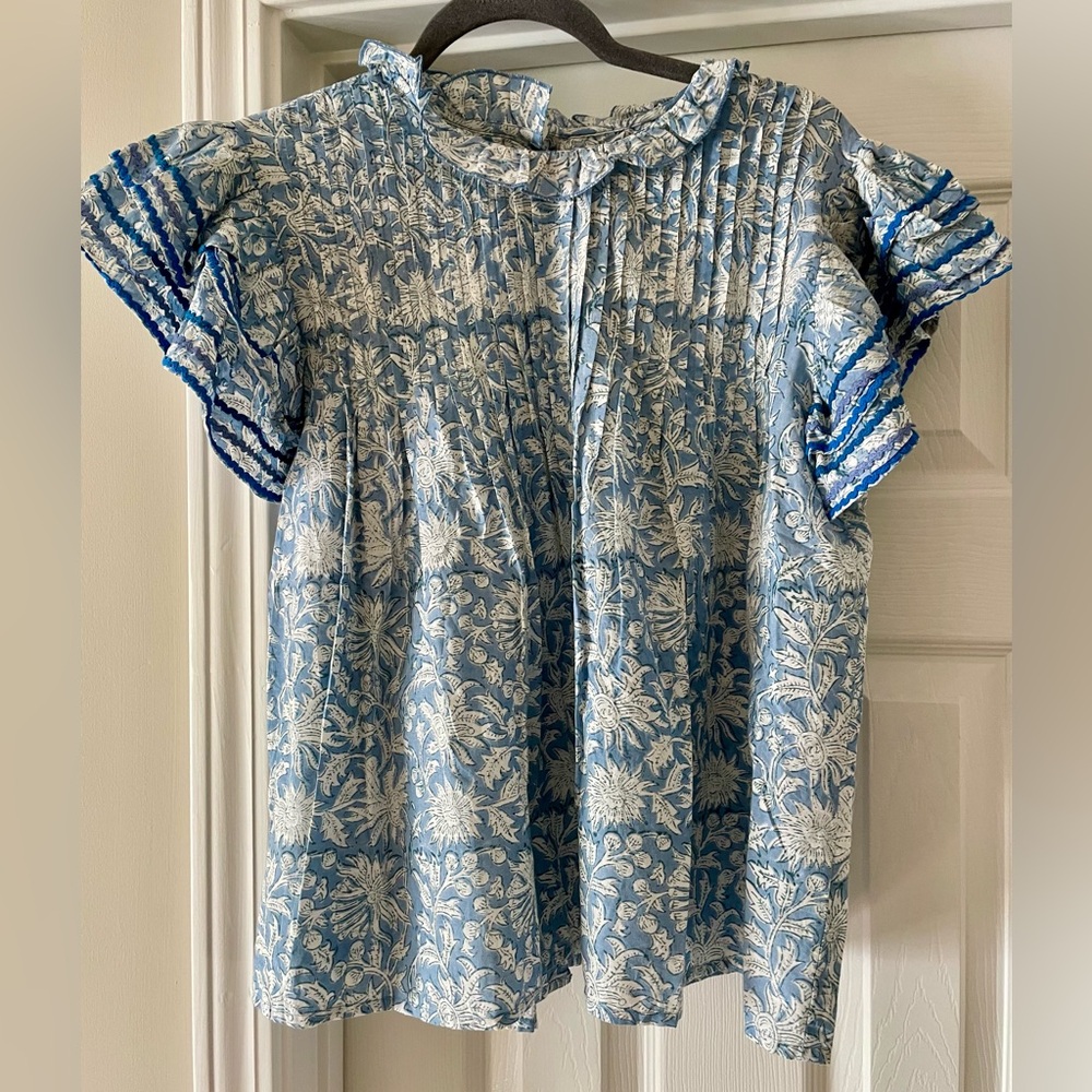 Sohana NWT Block Print Ric Rac Large Blouse Top